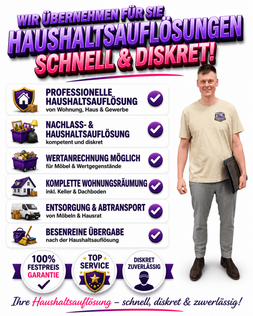 Haushaltsauflösung in Bremen durch Müller Umzugsservice & Entrümpelung – professionelles Team räumt Wohnungen schnell und sauber